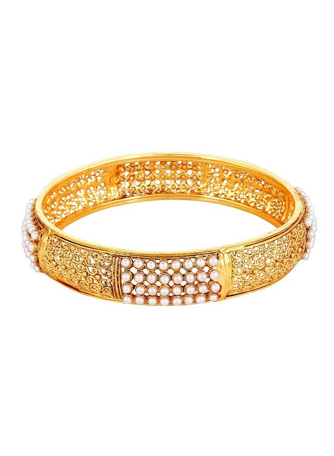 YouBella Designer Gold Plated Jewellery Pearl Studded Bangles for Women and Girls (2.8) - Image 3