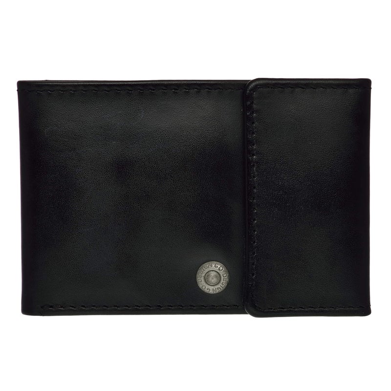 Shopfork محفظة نقود جلدية سوداء مع مشبك، حامل بطاقات بسيط للرجال - Image 2