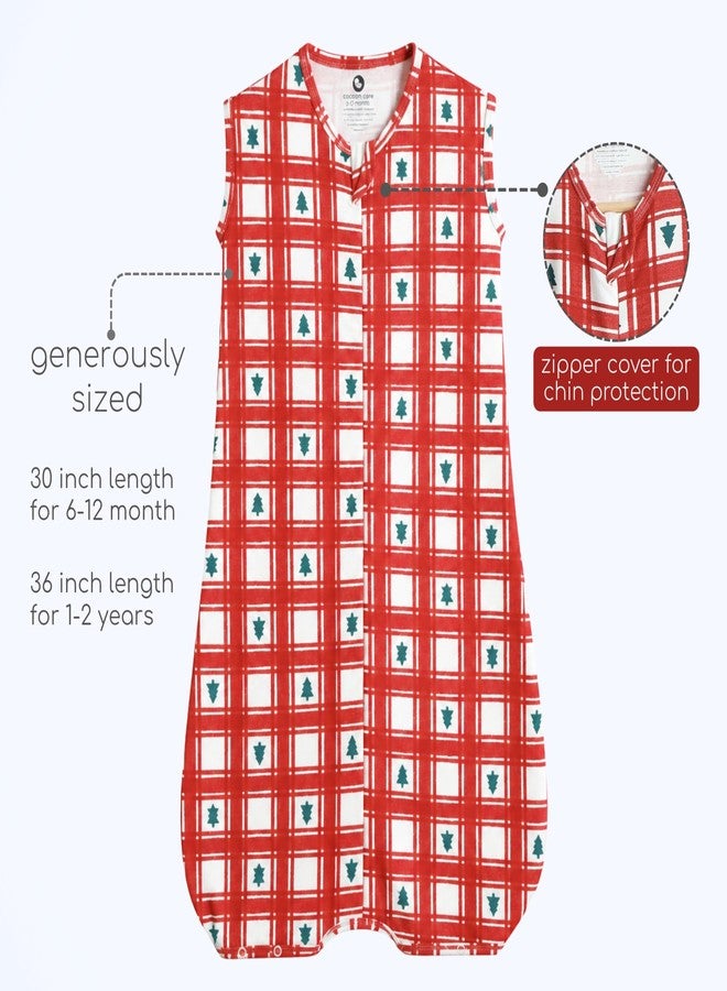 Cocoon Care Bamboo Cotton Knit Redchecks Printed Sleeping Bag for Baby | Soft Breathable Lightweight Wearable Blankets | Redchecks 6-12M - Image 5