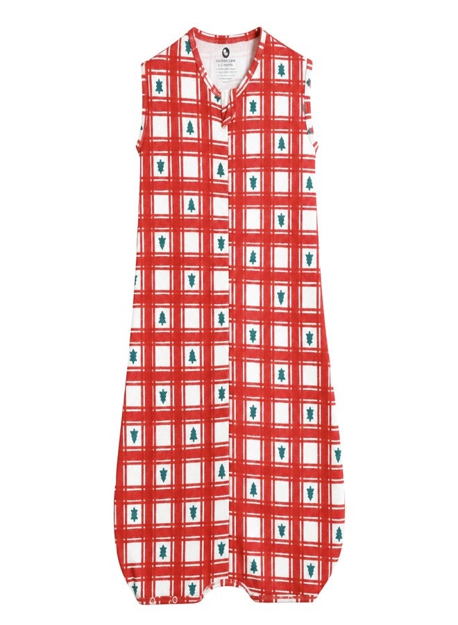 Cocoon Care Bamboo Cotton Knit Redchecks Printed Sleeping Bag for Baby | Soft Breathable Lightweight Wearable Blankets | Redchecks 6-12M - Image 1