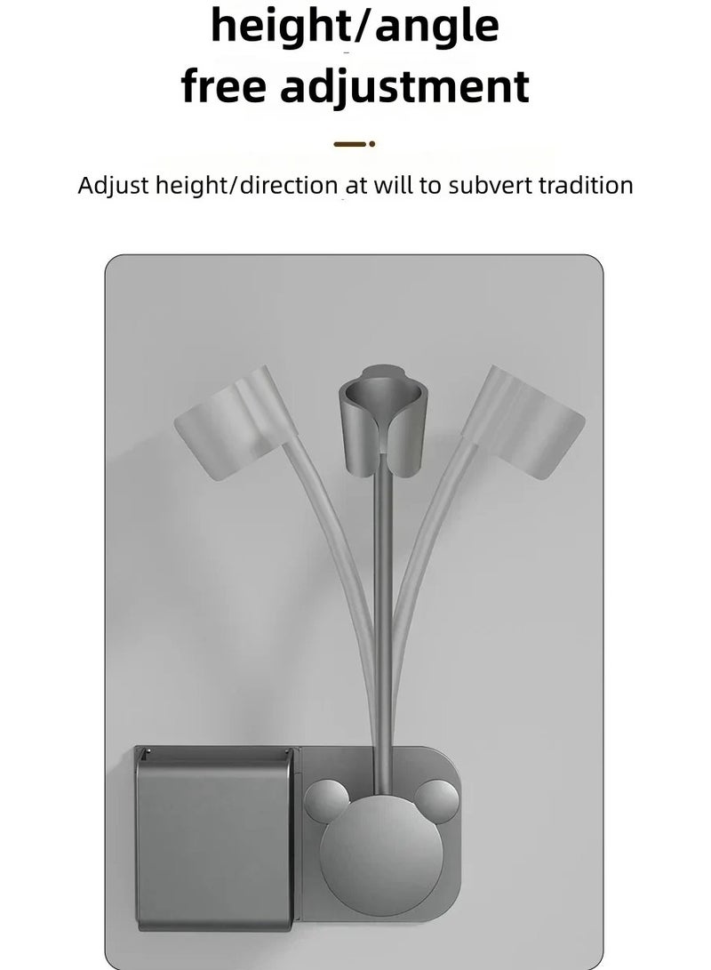 AROAQ Bathroom Shelf On The Wall No Drilling Multifunctional Storage Shelves Bathroom Organizer Hair Dryer Holder Toilet Cradle - Image 2