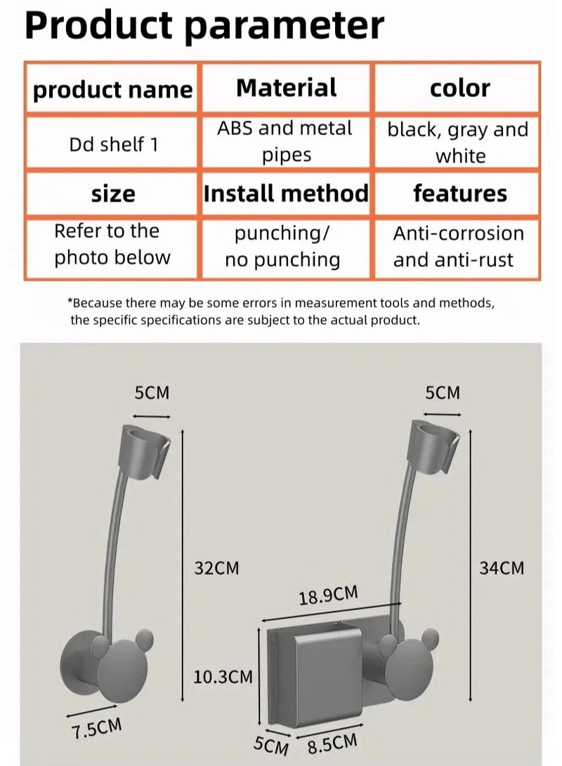 AROAQ Bathroom Shelf On The Wall No Drilling Multifunctional Storage Shelves Bathroom Organizer Hair Dryer Holder Toilet Cradle - Image 5