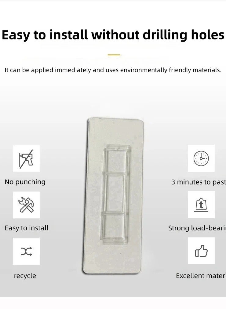 AROAQ Bathroom Shelf On The Wall No Drilling Multifunctional Storage Shelves Bathroom Organizer Hair Dryer Holder Toilet Cradle - Image 4