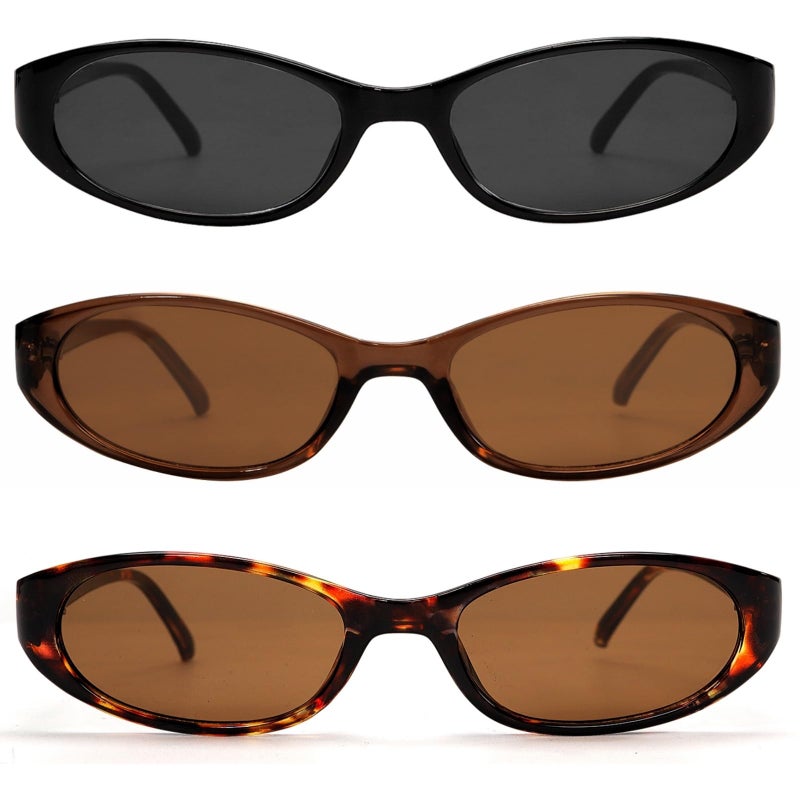 GUVIVI Retro Oval Sunglasses for Women 2026 90s Small Chic Cat Eye Sun Glasses Sunnies Lightweight Shades - Image 1