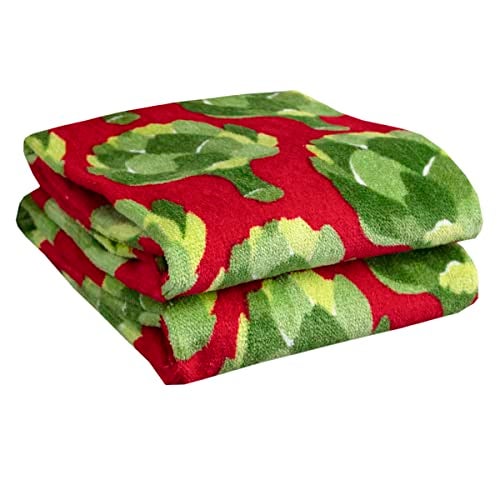 TFal Fiber Reactive Print Kitchen Towels Highly Absorbent Super Soft  100 Cotton 16x28 Dish Towels for Cleaning  Drying Dishes Pans Glassware or Countertops 2Pack Artichokes