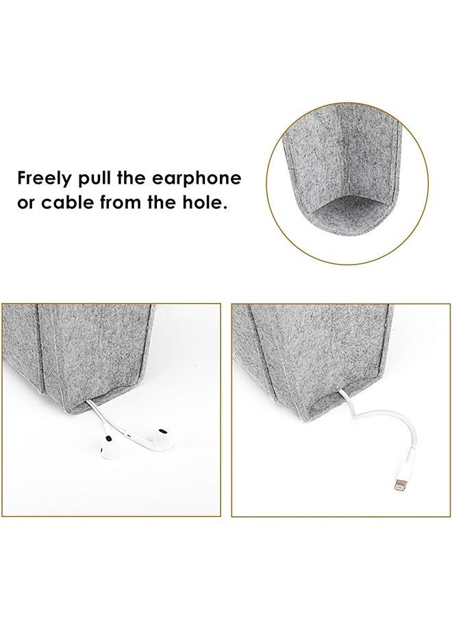 GNAFOTU Felt Bedside Storage Hanging, Pockets Bunk Bed Storage Bag Bedside Organizer Caddy For Room, Grey - Image 5