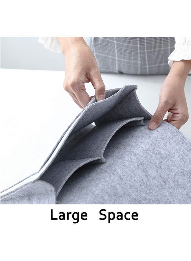 GNAFOTU Felt Bedside Storage Hanging, Pockets Bunk Bed Storage Bag Bedside Organizer Caddy For Room, Grey - Image 4