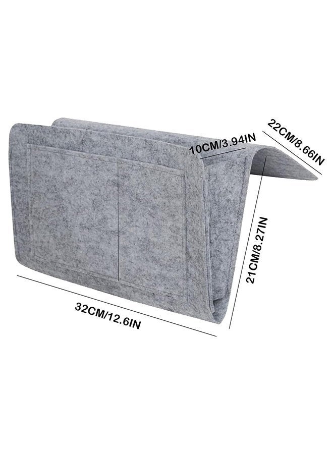 GNAFOTU Felt Bedside Storage Hanging, Pockets Bunk Bed Storage Bag Bedside Organizer Caddy For Room, Grey - Image 3