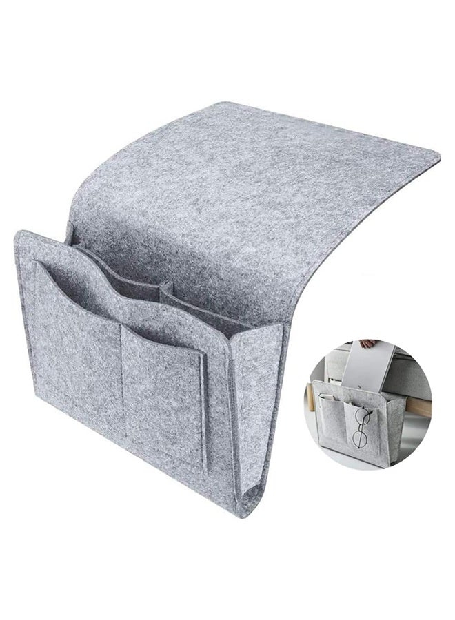 GNAFOTU Felt Bedside Storage Hanging, Pockets Bunk Bed Storage Bag Bedside Organizer Caddy For Room, Grey - Image 1