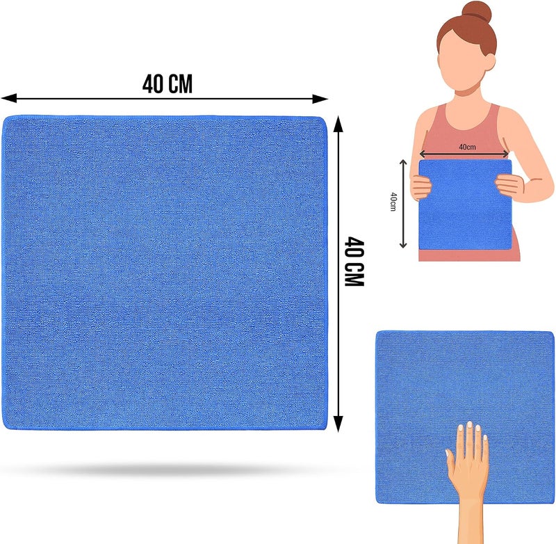 shinexpro Microfiber Car Cleaning Cloth - All Purpose 300 GSM Microfiber Terry - 4Pcs - 40x40 cm - Microfiber Cloth for Car and Bike - Multipurpose for Washing Cleaning Polishing & Drying - Image 2