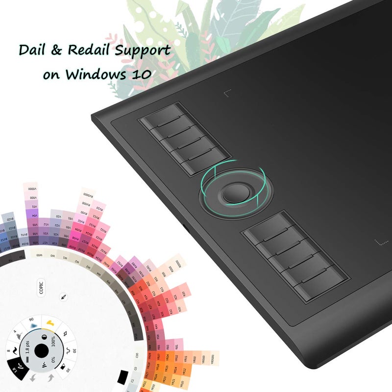 GAOMON M10K PRO Drawing Tablet 10 x 6.25 inches Large Graphic Pad, Digital Art Tablet Supports Tilt & Radial Function with 10 Shortcut Keys, Battery-Free Stylus, Work with Mac, Windows & Android,Black - Image 4