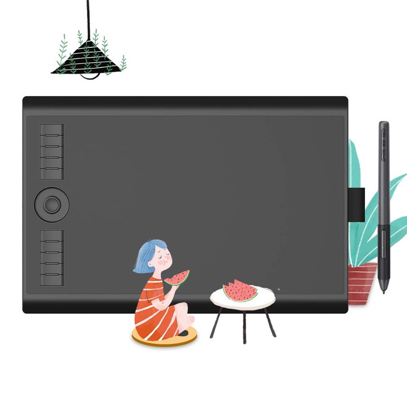 GAOMON M10K PRO Drawing Tablet 10 x 6.25 inches Large Graphic Pad, Digital Art Tablet Supports Tilt & Radial Function with 10 Shortcut Keys, Battery-Free Stylus, Work with Mac, Windows & Android,Black - Image 1