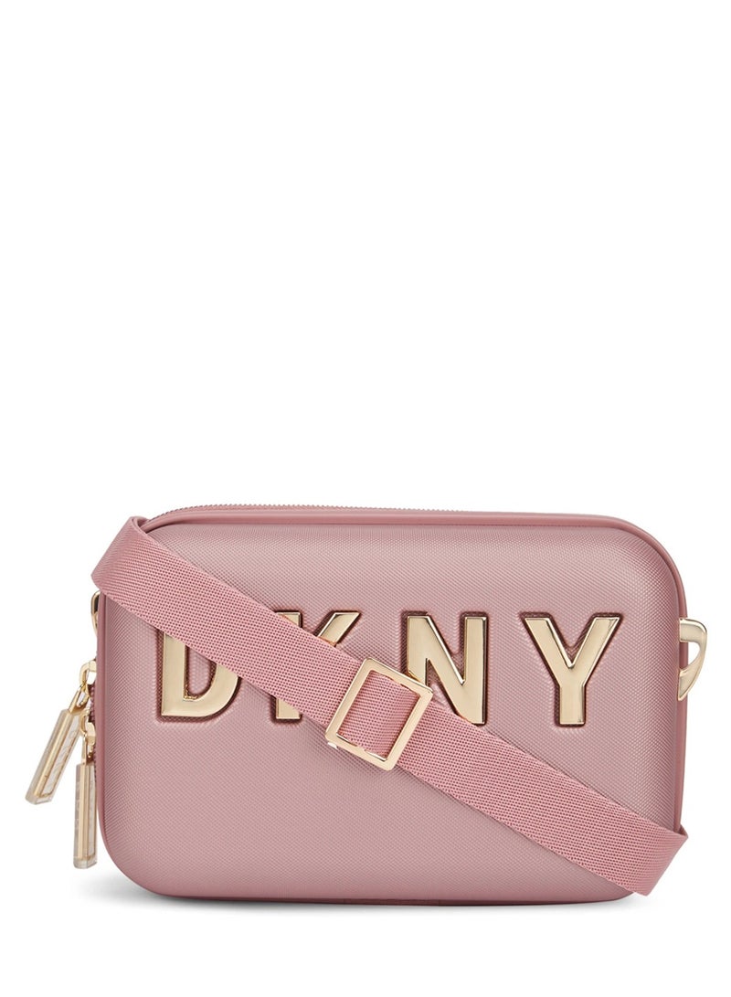 دكني حقيبة مستحضرات التجميل الجذابة من DKNY Allure Beauty، حقيبة مضاءة للسفر، منظم حقيبة مستحضرات التجميل، تخزين مقسم احترافي قابل للتعديل، ملحقات صندوق قطار المكياج المحمولة المقاومة للماء  - Image 1