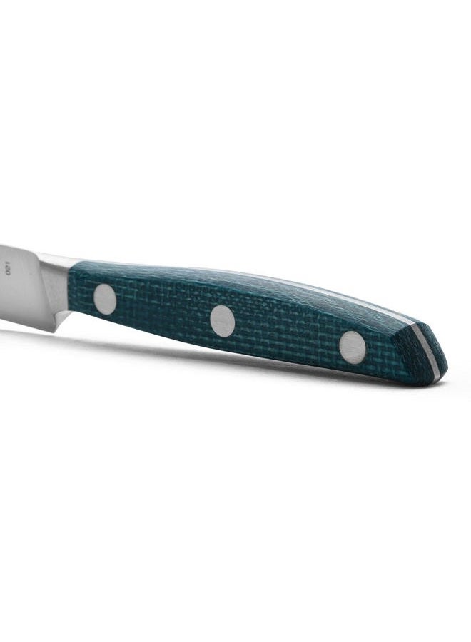 Arcos Paring Knife Stainless Steel Size 4 Inch. Impress and Amaze with Every Cut. Professional Micarta Handle & Special Silk Edge and Silver Blade 100 mm Series Brooklyn. Blue Color. - Image 4