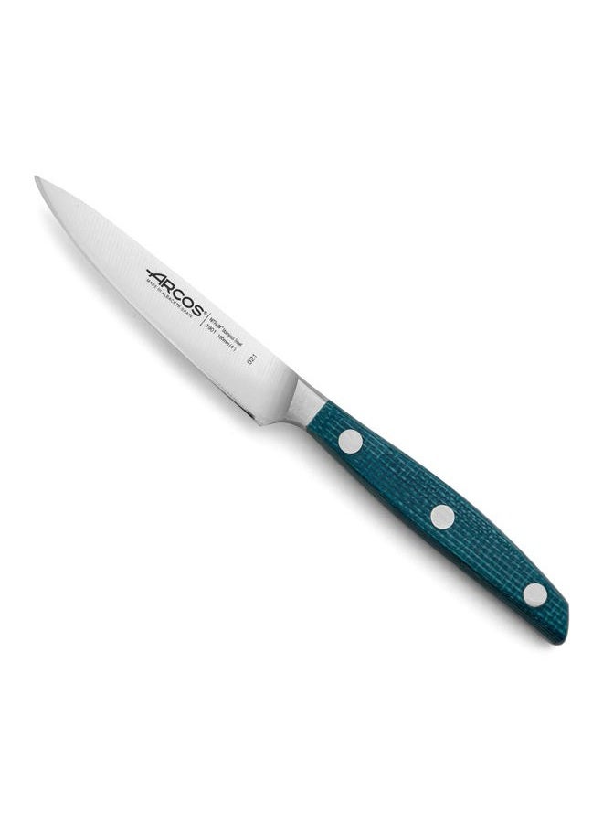 Arcos Paring Knife Stainless Steel Size 4 Inch. Impress and Amaze with Every Cut. Professional Micarta Handle & Special Silk Edge and Silver Blade 100 mm Series Brooklyn. Blue Color. - Image 1