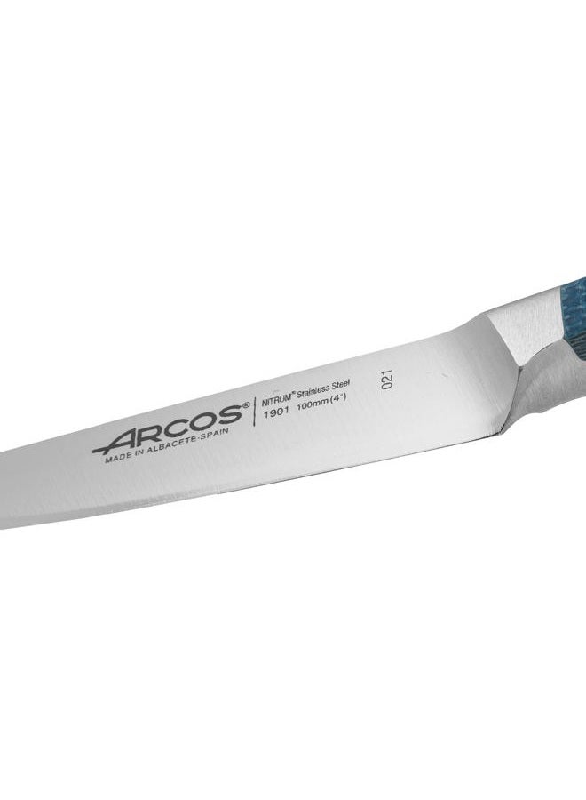 Arcos Paring Knife Stainless Steel Size 4 Inch. Impress and Amaze with Every Cut. Professional Micarta Handle & Special Silk Edge and Silver Blade 100 mm Series Brooklyn. Blue Color. - Image 5