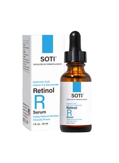 Soti 25 Retinol Serum Reduces Wrinkles Age Spots PostAcne Marks Stimulates Collagen Firm Skin Anti Aging with Hyaluronic Acid Niacinamide 30ml