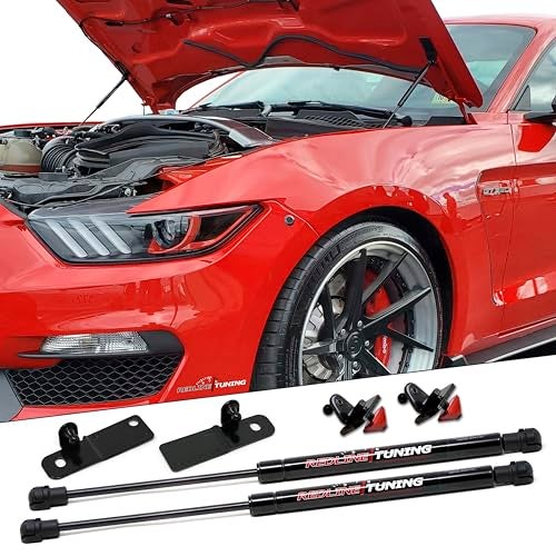 Redline Tuning 21-11030-02 Hood QuickLIFT Plus Bolt-in Struts Compatible with Ford Mustang Shelby GT350 (All Black Components) - Image 1