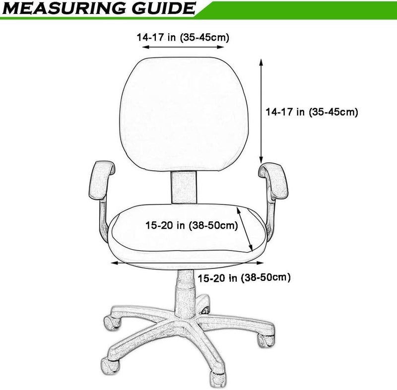 Smiry Stretch Jacquard Office Computer Chair Covers, Removable Washable Universal Desk Rotating Chair Slipcovers Protector, Seat + Backrest Cover, Aqua - Image 5