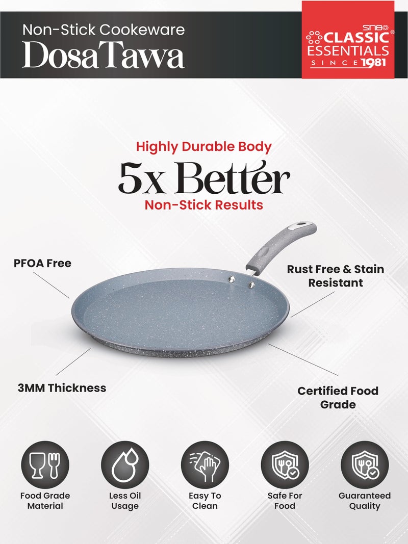 CLASSIC ESSENTIALS Craft Non Stick 5 Layer GMM Coating with Soft Handle Dosa Tawa 26 cm Diameter (Aluminium, Non-Stick, Induction Bottom) - Image 3