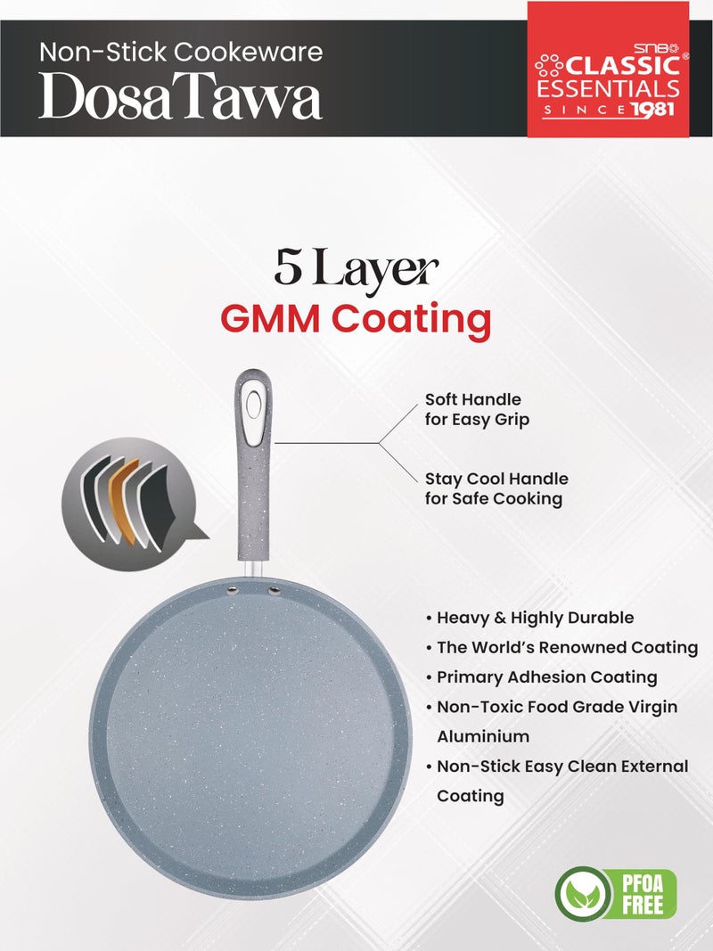CLASSIC ESSENTIALS Craft Non Stick 5 Layer GMM Coating with Soft Handle Dosa Tawa 26 cm Diameter (Aluminium, Non-Stick, Induction Bottom) - Image 4
