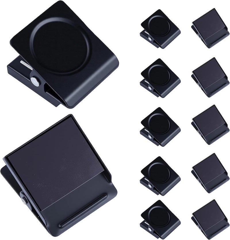 Thimmamma Magnetic Clips 1.5 inch, 12 Pack Heavy Duty Magnet Metal Clips for Hanging, Strong Magnet Clips for Whiteboard, Fridge, Classroom, Refrigerator, Black - Image 1