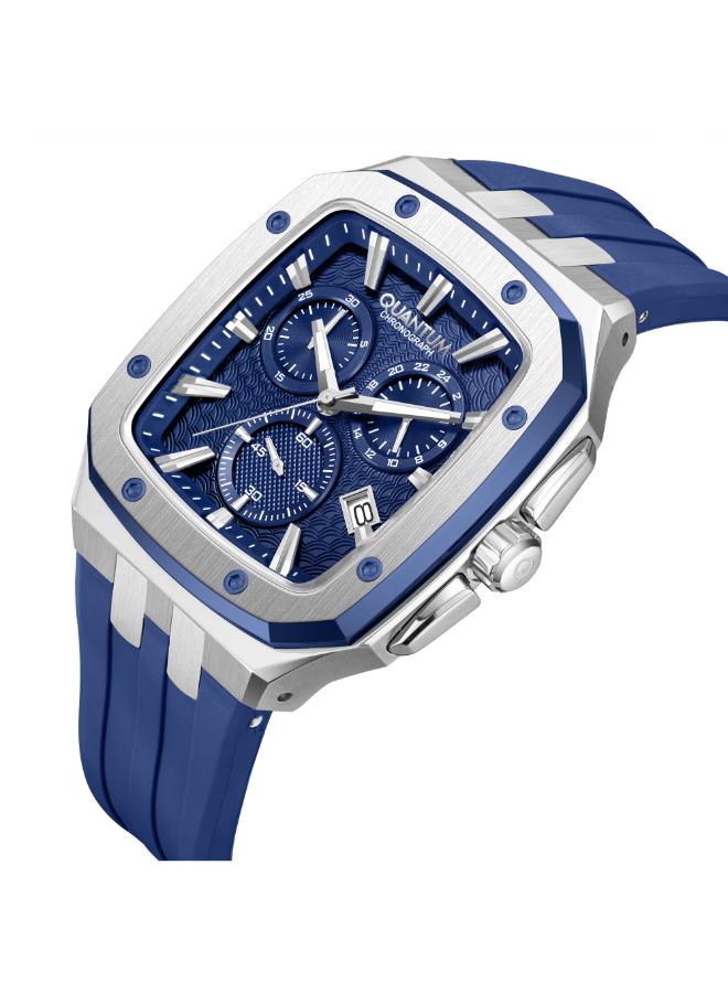 Quantum Men's Silicone Chronograph Watch HNG1033.389 - 44 mm - Image 2