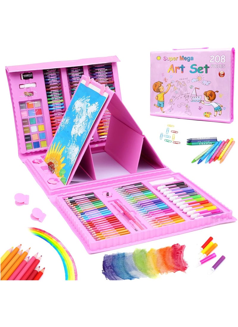 Generic - 208 Pieces Art Set Containing Multiple Coloring Tools With Paper Sheets And Clips Consisting of Multi-colored - Image 1
