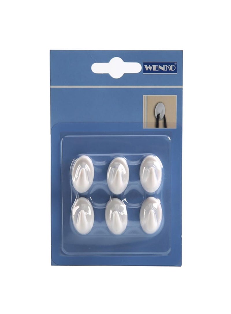 Wenko Midget Hooks 1.5 x 2.5cm Pack Of 6 White