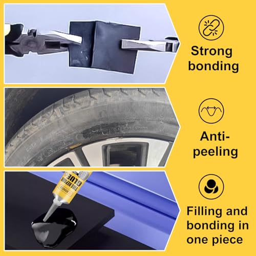 LOCBONDSO 50g Tire Repair Glue, Sidewall Tire Repair Kit, Rubber Cement Tire Repair, Black Tire Glue Sidewall Repair for Bike, Cars, Motorcycle, Tractor - Image 4