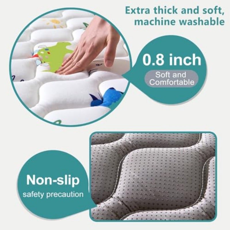Soft Sponge Baby Play Mat Microfiber Fabric Crawling Mat Baby Playpen Floor Pad Foldable 2cm Thick High-Resilience Sponge Multi-Use Picnic Mat for Indoor Outdoor 150 180cm - Image 4