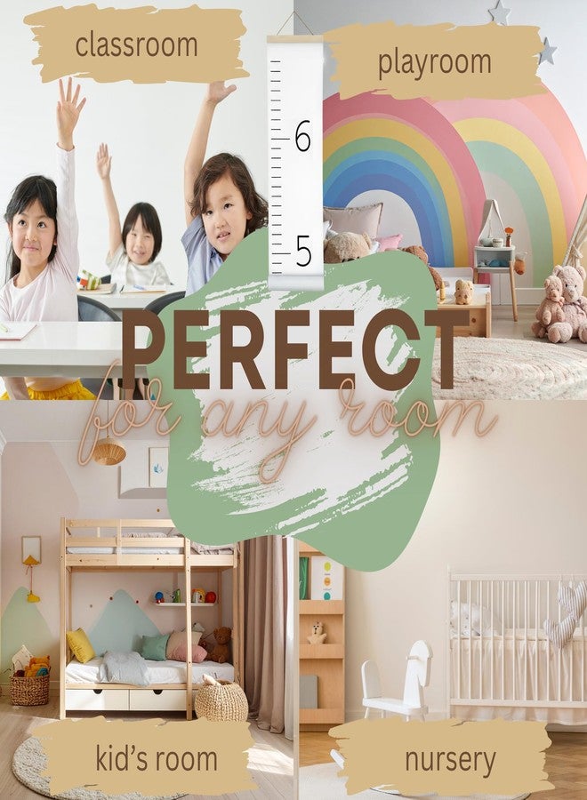Morxy Canvas Growth Chart for Kids - Unisex Kids Room Wall Decor - Measuring Height Chart- Wall Tape with Height Chart for Kids (Canvas, Plain White) - Image 3