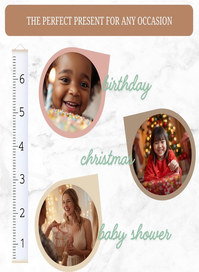 Morxy Canvas Growth Chart for Kids - Unisex Kids Room Wall Decor - Measuring Height Chart- Wall Tape with Height Chart for Kids (Canvas, Plain White) - Image 4
