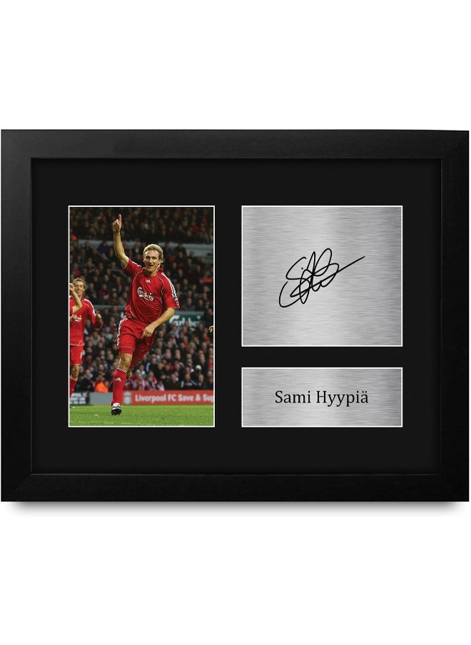 HWC Trading HWC Trading Sami Hyypia Liverpool Framed Gifts Printed Signed Autograph Picture for Football Fans and Supporters  - Image 1