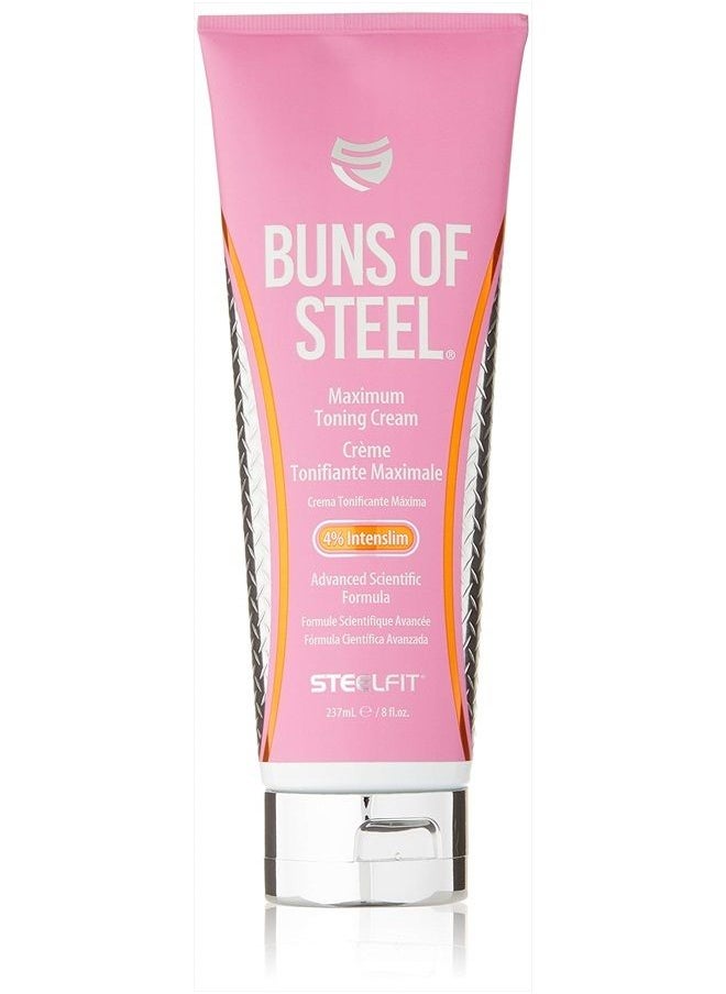 SteelFit - Buns of Steel - Maximum Toning Cream - 4% Intenslim - Workout Enhancer - Firming Cream - Cellulite Reduction - Reduce Stretch Marks - 8 fl. oz. (237mL) - Image 1