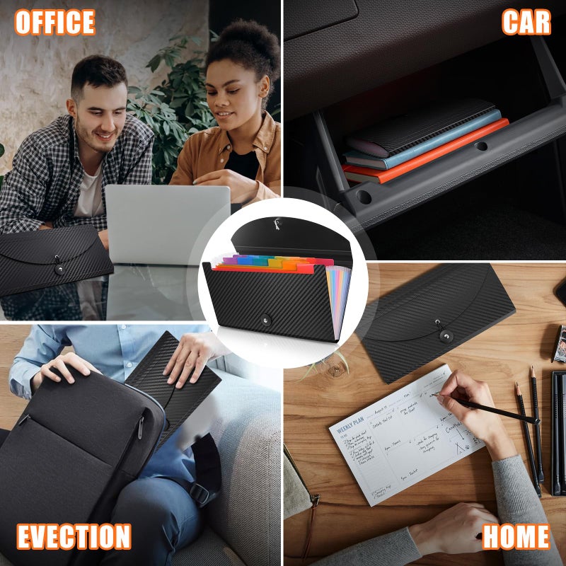 Cesil Receipt Organizer Cesil 13 Pockets Receipt Holder Small Accordion File Organizer Expanding File Folder Large Capacity Cards Ticket File Check Cards Bill Business Coupons Storage Case (2) - Image 4