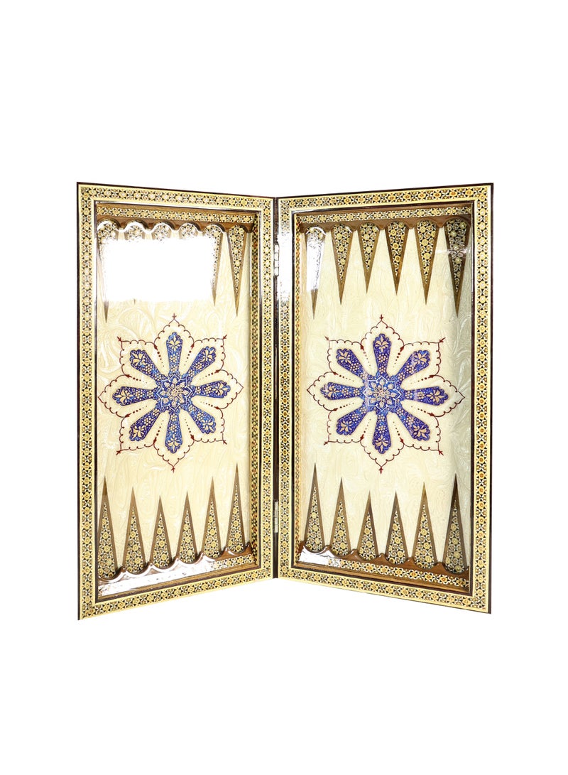 Luxury Handcrafted Chess & Backgammon Set with Khatam Marquetry, Bone & Wood Construction - Image 2