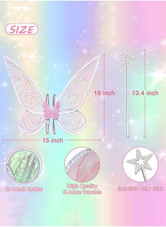 Organizer Cosplay Butterfly Wings for Girls, Fairy Wings Costume Set, Fairy Costume Set with Sparkling Sheer Butterfly Wings Cosplay  - Image 2
