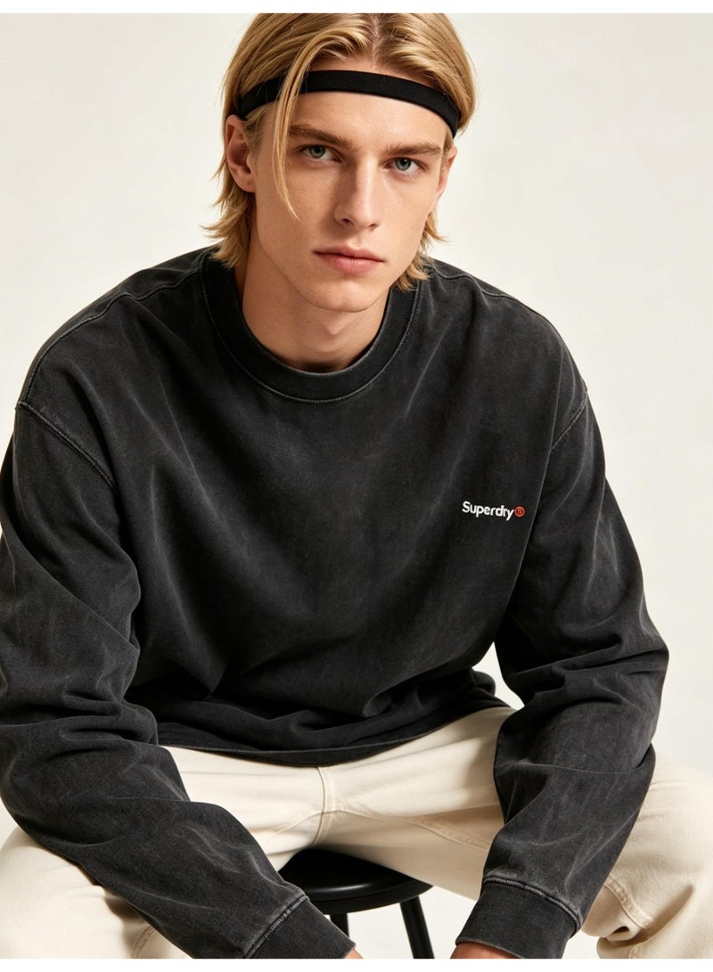 سوبر دراي Superdry Men's and women's loose cotton washed long sleeve T-shirts - Image 2