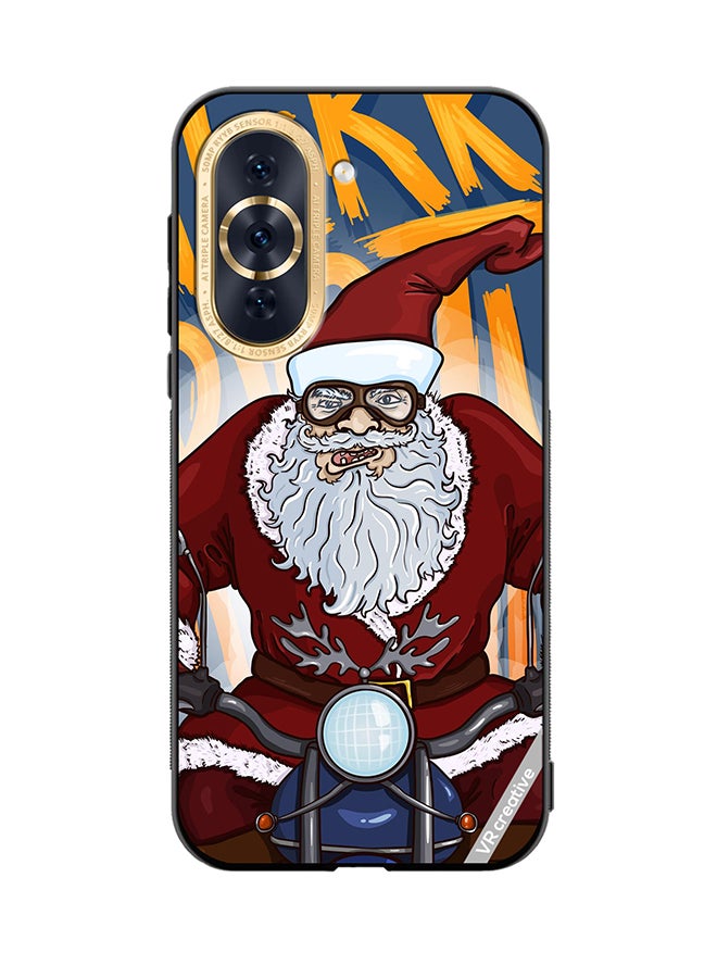 VR CREATIVE Protective Case Cover For Huawei Nova 10 Cartoon Christmas Postcard Santa Claus On Motorcycle Design Multicolour - Image 1