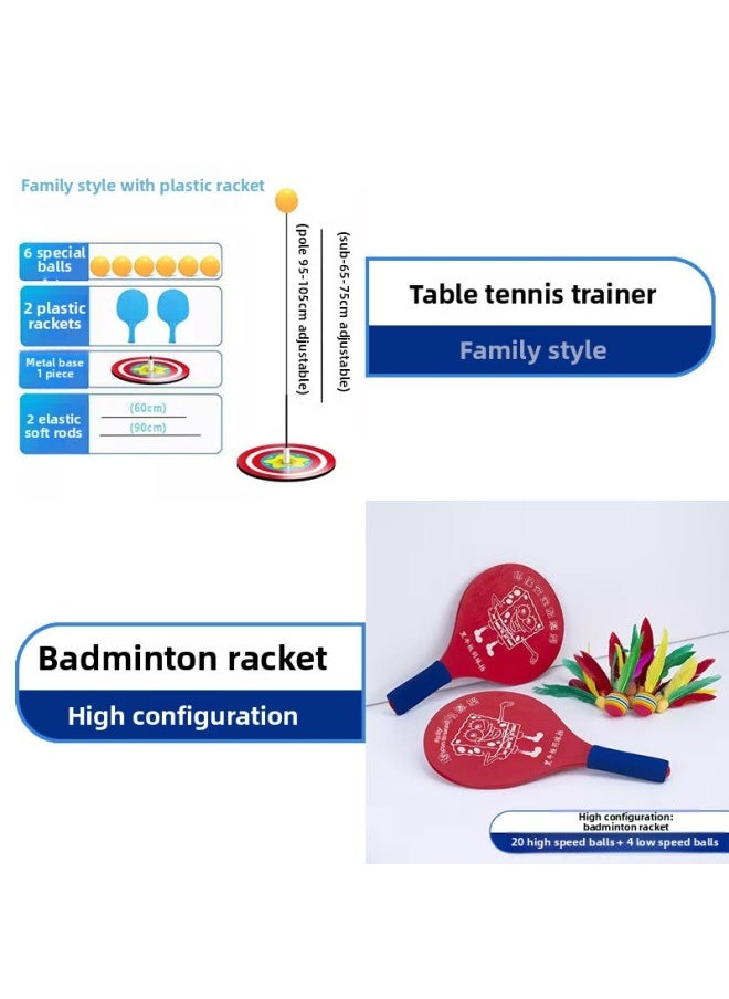 null - Old People's Home To Pass The Time To Relieve Boredom Toys Fitness Ball Games Exercise Activities Sports Equipment Suitable For Games-Color:Combination Model - Metal Bottom Luxury Model + Board Badminton Red (high Configuration) - Image 1