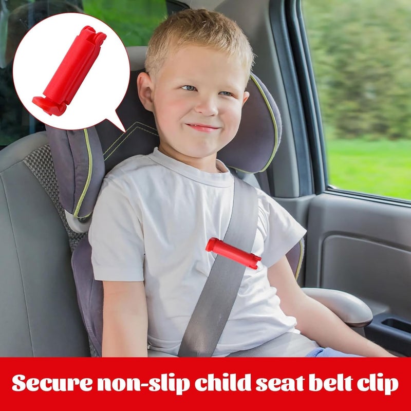 Qianeffort Child Seat Belt Clip Anti Escape - 4PCS Red Seatbelt Adjusters for Kids - Image 5