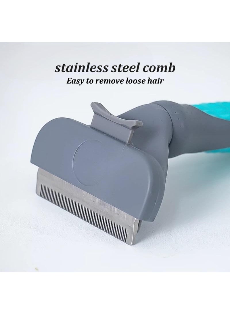 2-in-1 Pet Hair Removal Comb, One-Touch Hair Removal, Non-slip Handle Detangling Comb, Cat/Dog Hair Remover, Lint Brushes for Pet Hair - Image 2