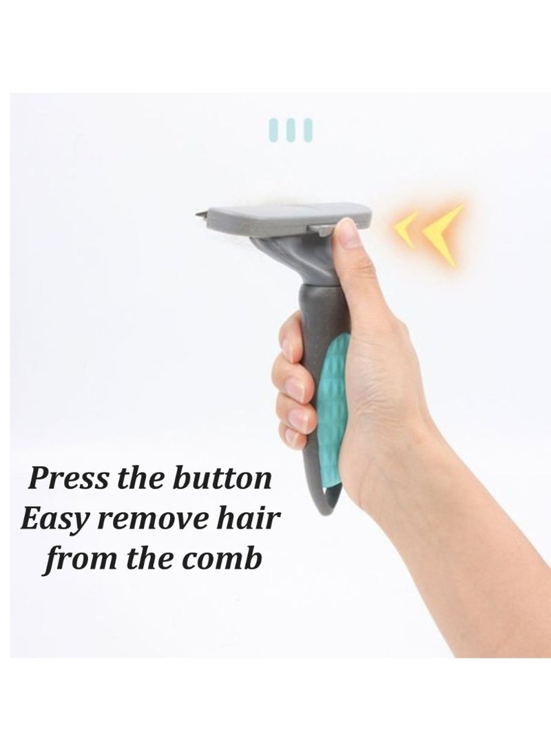 2-in-1 Pet Hair Removal Comb, One-Touch Hair Removal, Non-slip Handle Detangling Comb, Cat/Dog Hair Remover, Lint Brushes for Pet Hair - Image 3