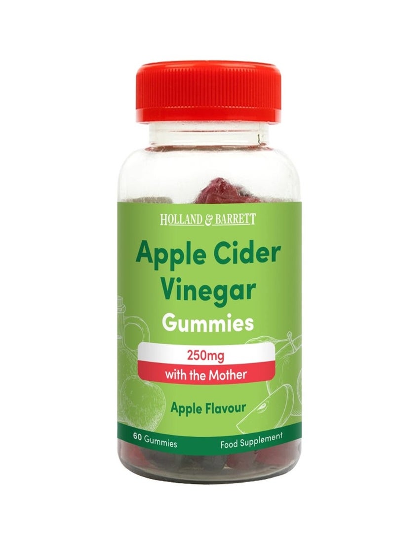 H&B Holland And Barrett Apple Cider Vinegar 250mg Apple Flavour 60 Gummies 