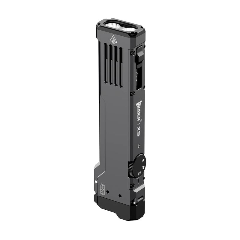 Wuben X5 1300Lm 3-in-1 White/UV/0.35mW Laser Flashlight 6 Modes, IP65, Flat Tactical EDC W/Clip, Camping Outdoor Emergency - Image 1