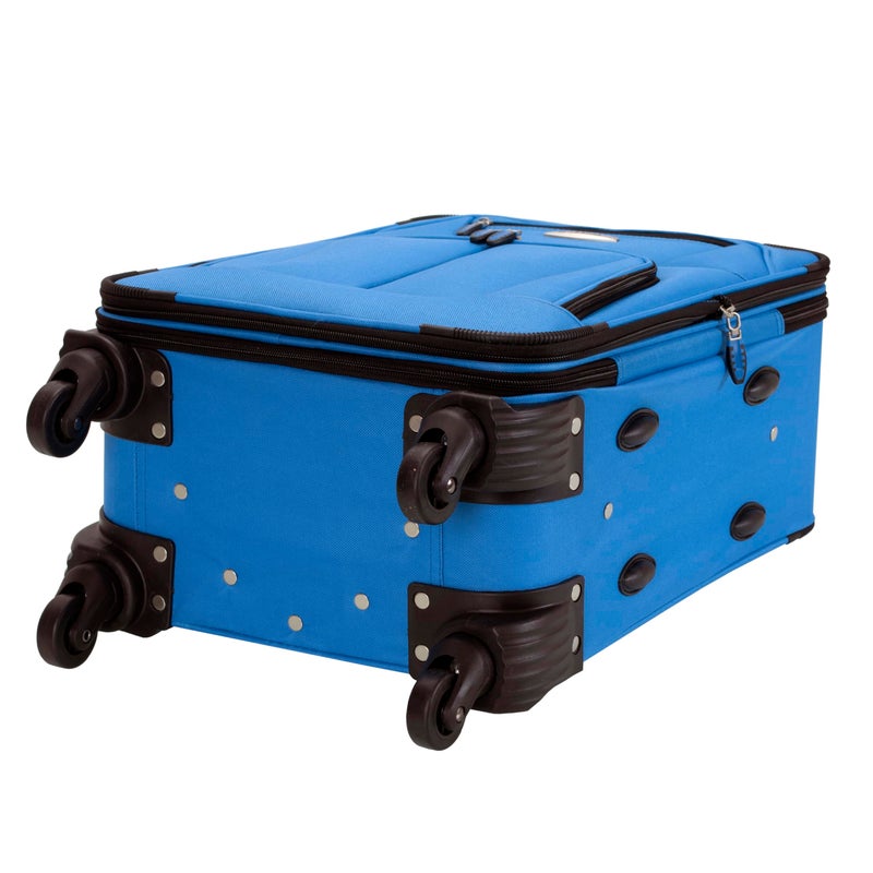 Rockland Pasadena Softside Spinner Wheel Luggage, Blue, Carry-On 20-Inch - Image 4