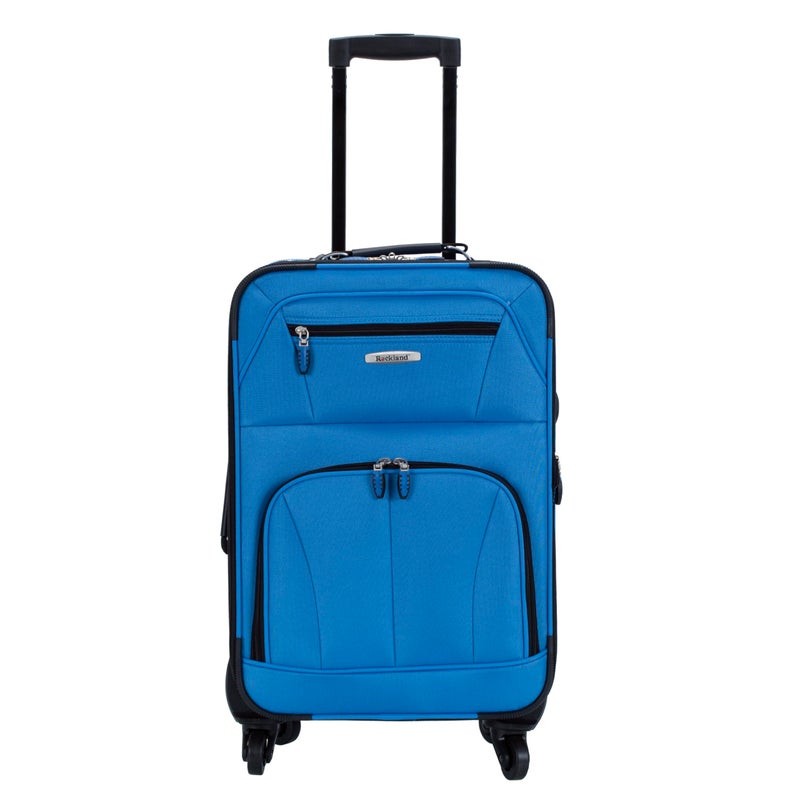 Rockland Pasadena Softside Spinner Wheel Luggage, Blue, Carry-On 20-Inch - Image 1
