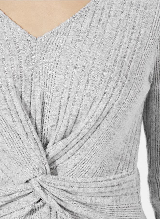 Front Knot Detail Textured Knit A-Line Midi Dress - pzsku/ZCCF074E4FB5E9F3F9CF4Z/45/_/1728492563/a5b3e561-2a8d-4fe3-b258-2204aceeb03b