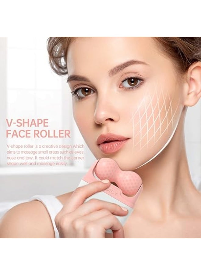 2-in-1 Ice Roller Facial Massager Skincare Rollers for Face & Eyes (Pink) - Image 4